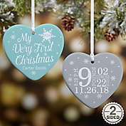 My Very First Christmas 2-Sided Glossy Personalized Heart Ornament