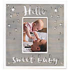 Alternate image 0 for Maiden Hello Baby 5-Inch x 7-Inch Photo Frame in Grey