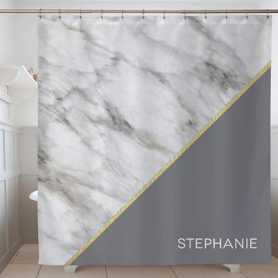 Marble Chic Personalized Shower Curtain image