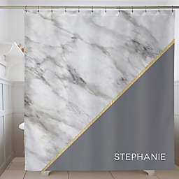 Marble Chic Personalized Shower Curtain