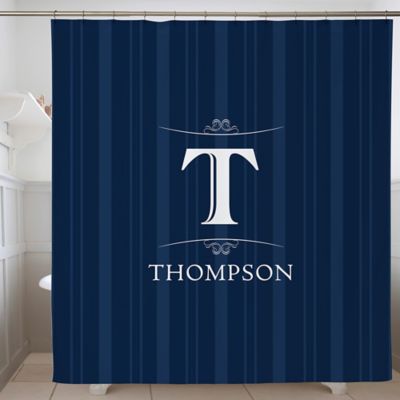 Elegant Monogram Personalized Shower Curtain