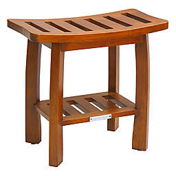 Oceanstar Solid Wood Spa Storage Bench in Teak Color Finish