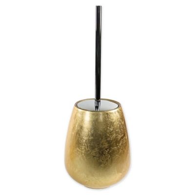 Solisi Toilet Brush Set in Gold | Bed 