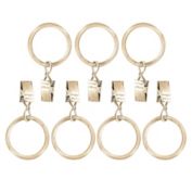Farmhouse Oxford Clip Rings in Distressed Oak (Set of 7)