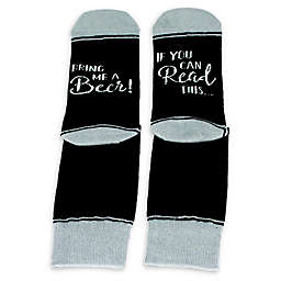 Lillian Rose™ Bring Me Beer Socks in Black/Grey