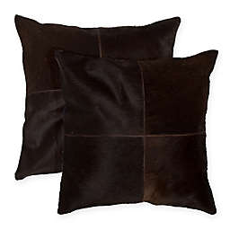 Torino Quattro Square Throw Pillows in Chocolate (Set of 2)