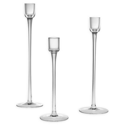 3 glass candle holders