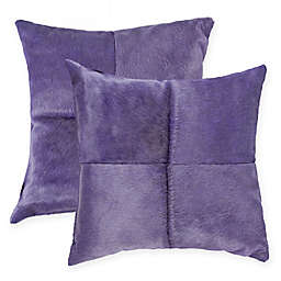 Torino Quattro Square Throw Pillows in Purple (Set of 2)