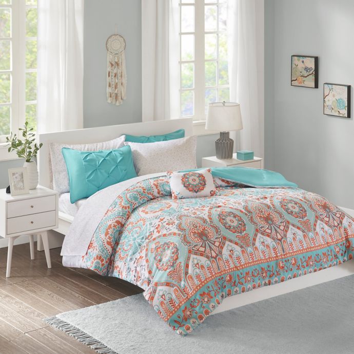 Intelligent Design Vinnie Comforter Set In Aqua Bed Bath Beyond