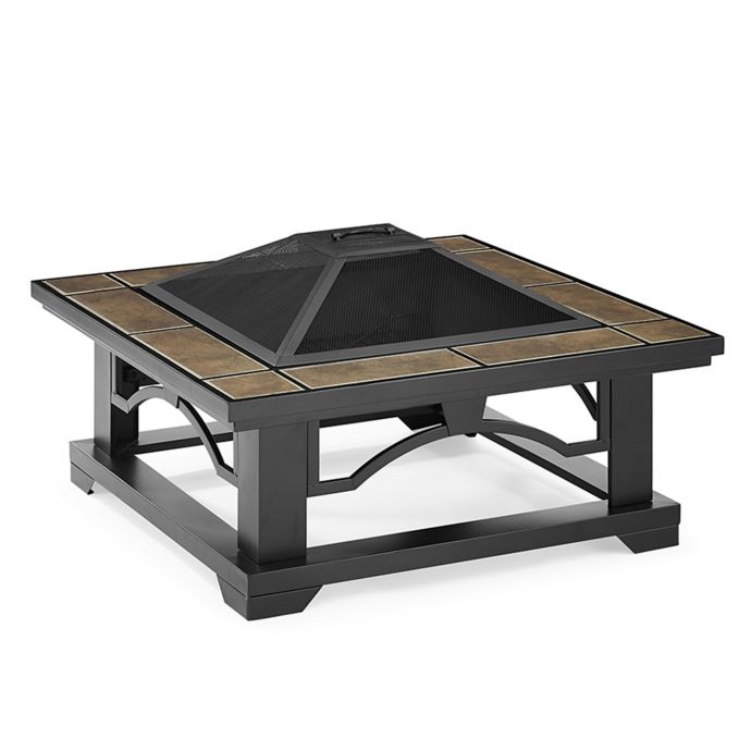 Crosley Alberta Square Fire Pit In Brown Bed Bath Beyond