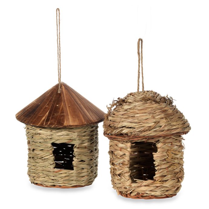 Grass Twine Indoor Outdoor Hanging Bird Feeder House Bed Bath