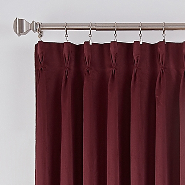 Marin 84-Inch Pinch Pleat Room Darkening Window Curtain Panel in Merlot (Single). View a larger version of this product image.