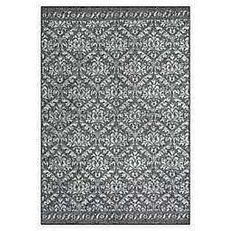 Maples™ Super Loop Damask 3'4 x 5' Washable Area Rug in Grey