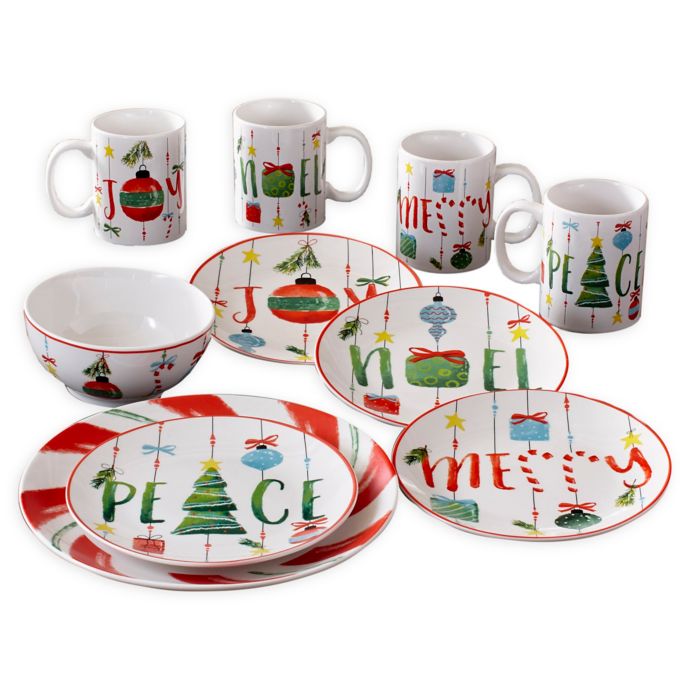 American Atelier Ornaments 16 Piece Dinnerware Set Bed Bath Beyond