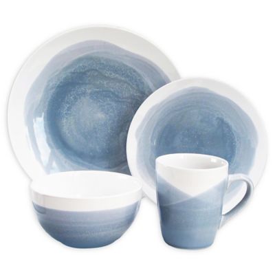 AMERICAN ATELIER NORTHERN NIGHTS SET OF 2 SOUP BOWLS 9" TREES CRESCENT MOON BLUE 