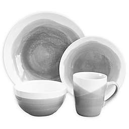 American Atelier Osais 16-Piece Dinnerware Set in Charcoal