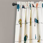 Alternate image 1 for Lush Decor Rowley Birds 84-Inch Rod Pocket Room Darkening Window Curtain in Blue/Ivory (Set of 2)