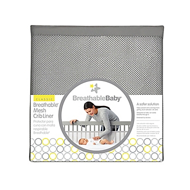 BreathableBaby&reg; Breathable Mesh Crib Liner in Navy. View a larger version of this product image.