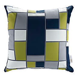 Modway Rectangle Square Outdoor Throw Pillows in Green/Multi (Set of 2)
