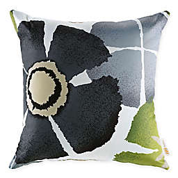 Modway Botanical Square Outdoor Throw Pillows in Black/Multi (Set of 2)