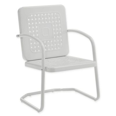 2pk Bates Outdoor Steel Arm Chairs White - Crosley