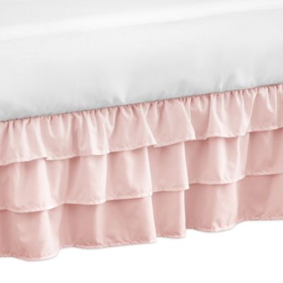 Biloban White Crib Skirt Pleated With Lovely Pompoms Bedding Dust Ruffle for B for sale online 
