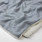 Alternate image 2 for Sherpa Hooded Throw Blanket in Grey