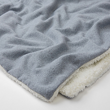 Sherpa Hooded Throw Blanket in Grey. View a larger version of this product image.