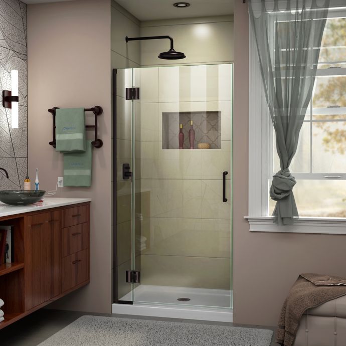 DreamLine Unidoor 34 Inch Frameless Hinged Shower Door in 