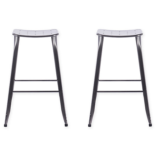 Alternate image 1 for Acessentials® Bar Stools in Grey (Set of 2)