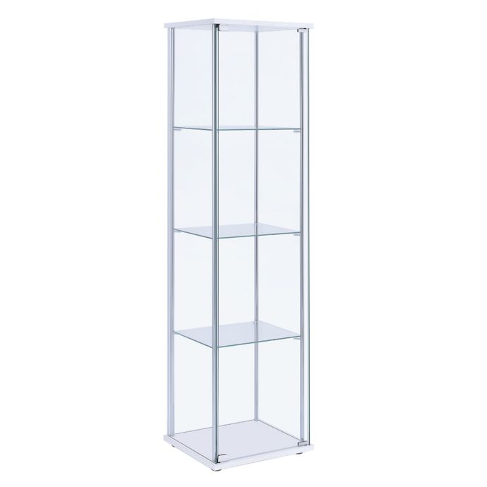 Chandler 3 Tier Curio Cabinet In White Chrome Bed Bath Beyond