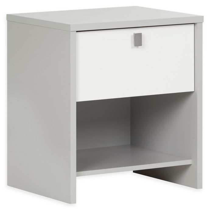 South Shore Cookie 1 Drawer Nightstand In Grey White Bed Bath And Beyond Canada