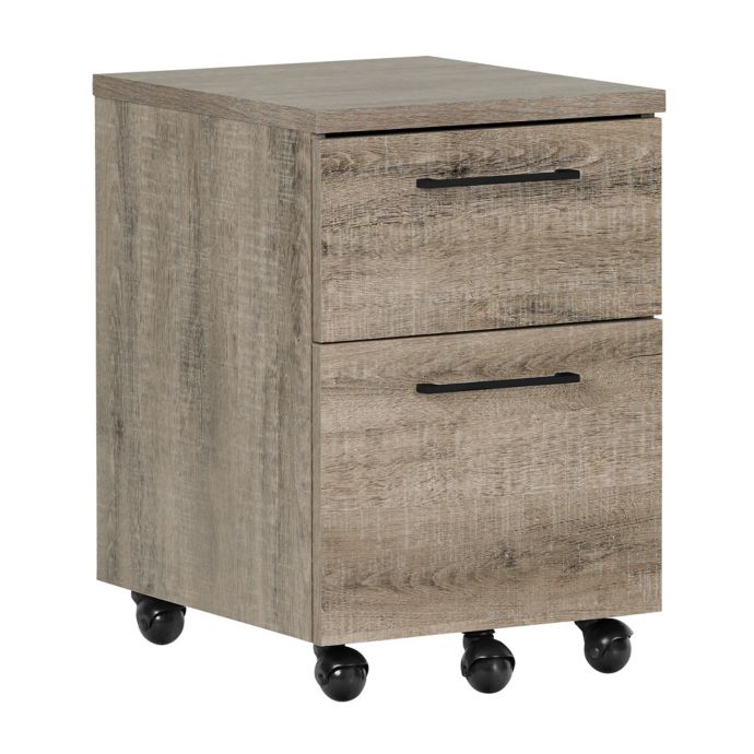 South Shore Munich 2 Drawer Mobile File Cabinet In Weathered Oak