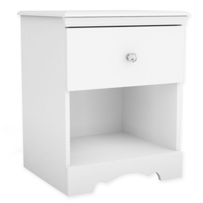 South Shore Crystal 1 Drawer Nightstand In White Bed Bath And Beyond Canada