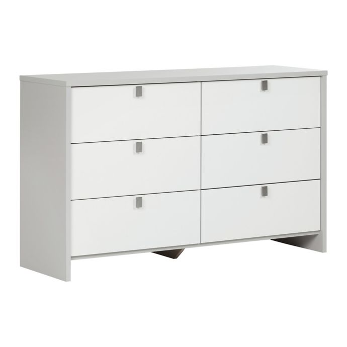 South Shore Cookie 6 Drawer Dresser In Soft Grey White Bed Bath And Beyond Canada