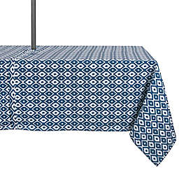 Design Import Ikat Indoor/Outdoor Tablecloth in Blue