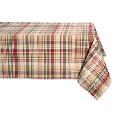 Design Imports Give Thanks Plaid 60-Inch x 104-Inch Oblong Tablecloth