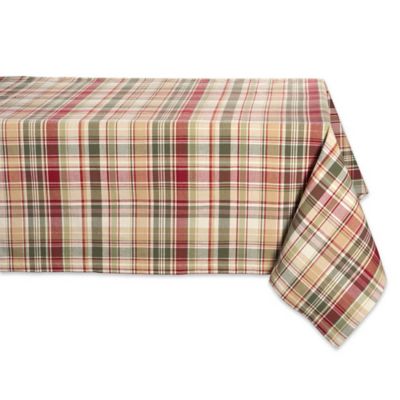 Design Imports Give Thanks Plaid Tablecloth