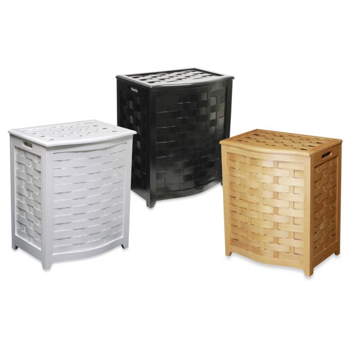 Oceanstar Bowed Front Veneer Wood Laundry Hampers Bed Bath and Beyond