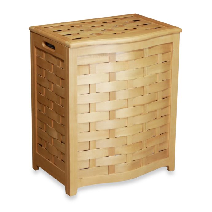 Oceanstar Bowed Front Veneer Wood Laundry Hampers Bed Bath & Beyond