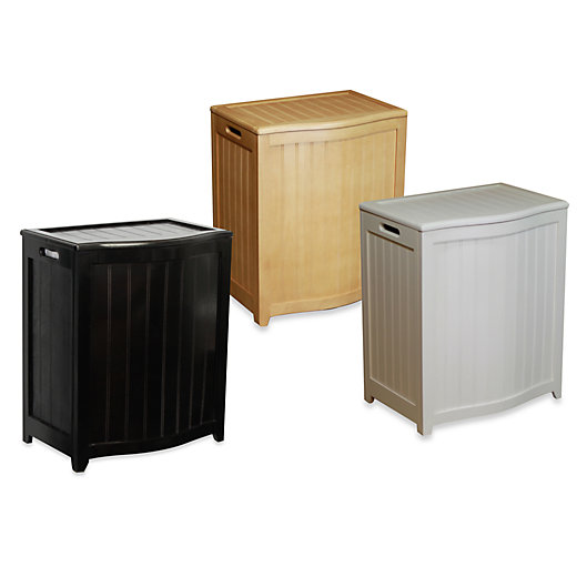 Alternate image 1 for Oceanstar Bowed Front Wood Laundry Hampers