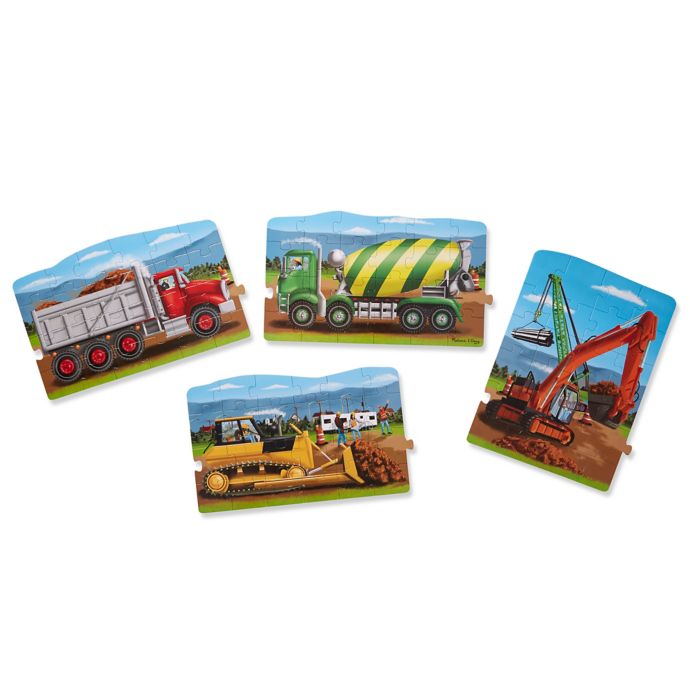 Melissa Doug 96 Piece Construction Linking 4 In 1 Floor Puzzle