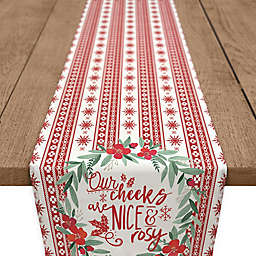 "Our Cheeks are Nice and Rosy" Table Runner in Red
