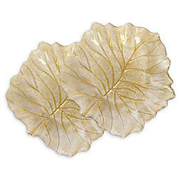 Classic Touch Trophy Leaf Accent Plates (Set of 2)