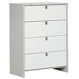 South Shore Cookie 4-Drawer Chest in Soft Grey/White