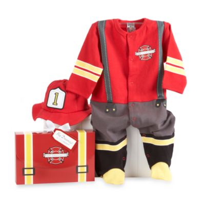 Baby Aspen Big Dreamzzz Baby Firefighter 2-Piece Layette Set in Gift Box