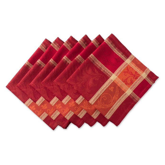 Design Imports Harvest Wheat Jacquard Napkins (Set of 6) Bed Bath