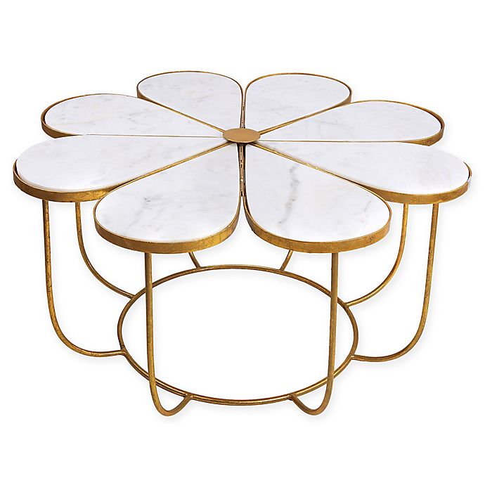 Tov Furniture Flower Marble Cocktail, Gold Coffee Table Set Canada