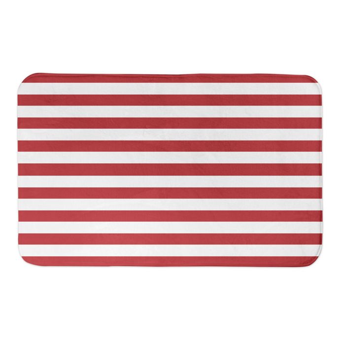 Designs Direct Red And White Stripes 34 X 21 Bath Mat In Red