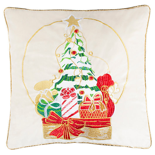 Alternate image 1 for Safavieh Junie Square Christmas Tree Throw Pillow in Beige/Red